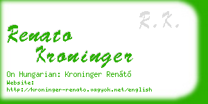 renato kroninger business card